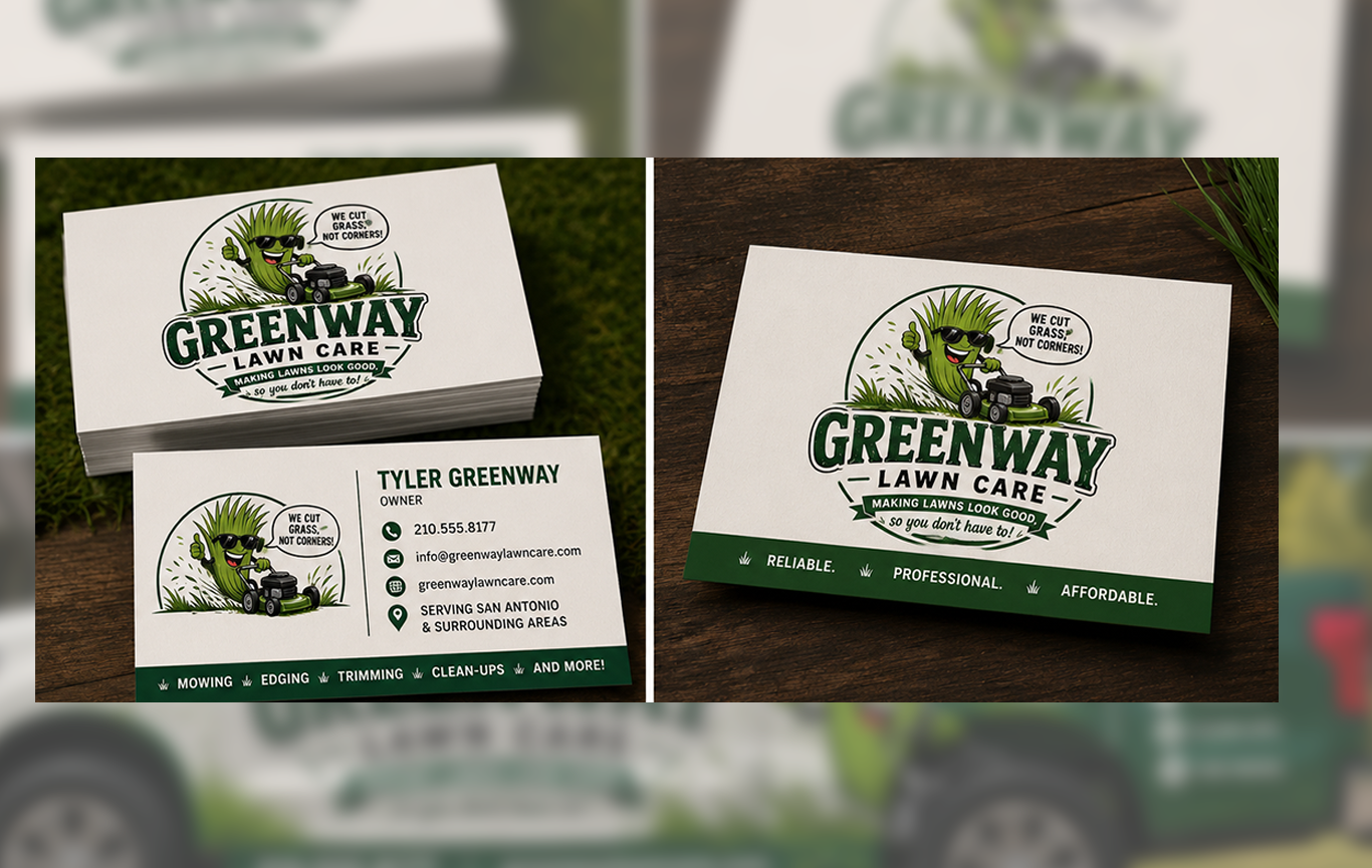 Green Way Business Cards Created by Steel Toe Creative
