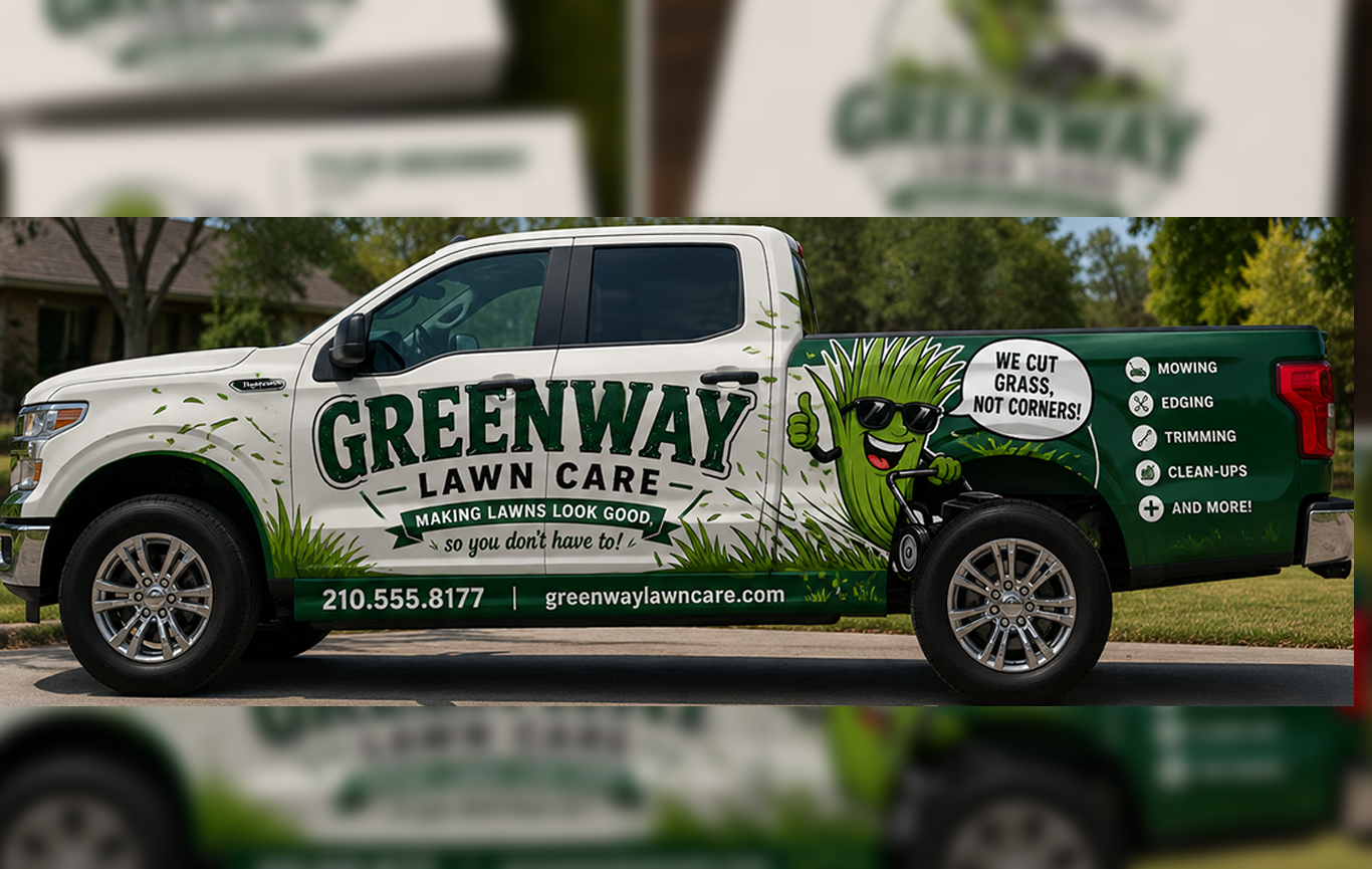 Green Way Landscape Truck Wrap created by Steel Toe Creative
