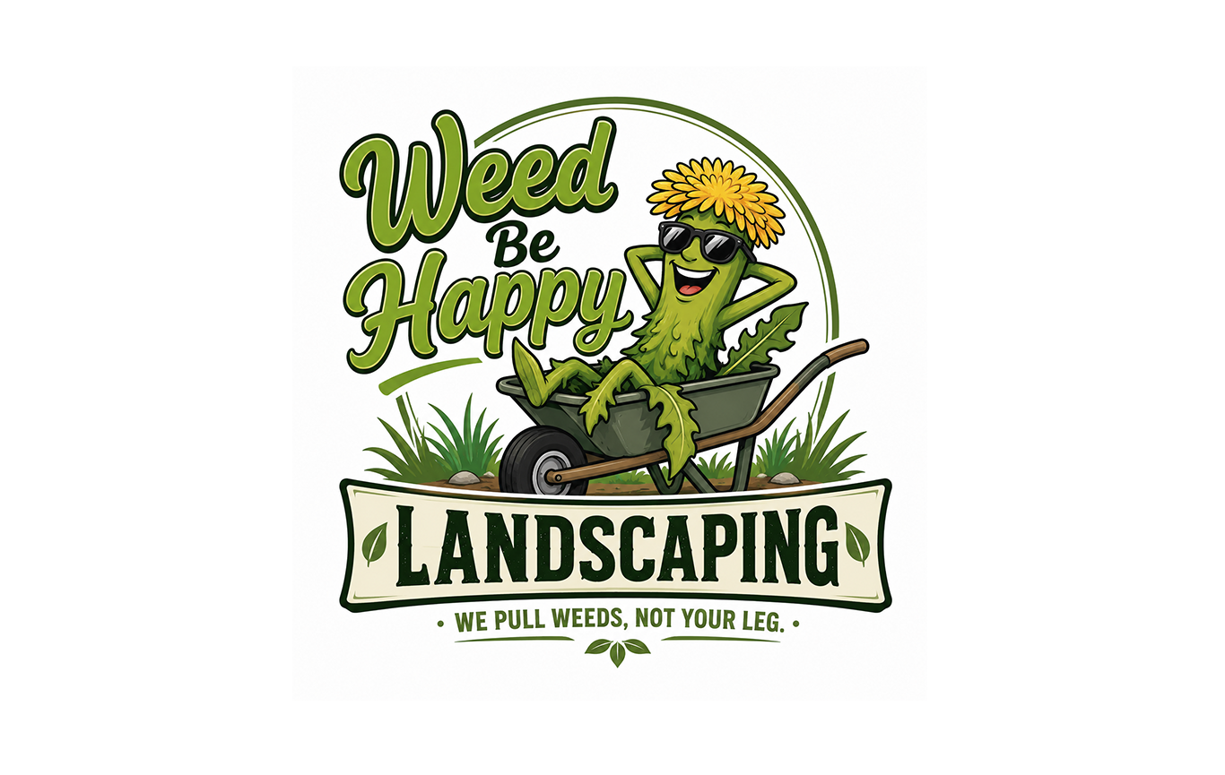 Weed Bee Happy Landscape Logo  created by Steel Toe Creative